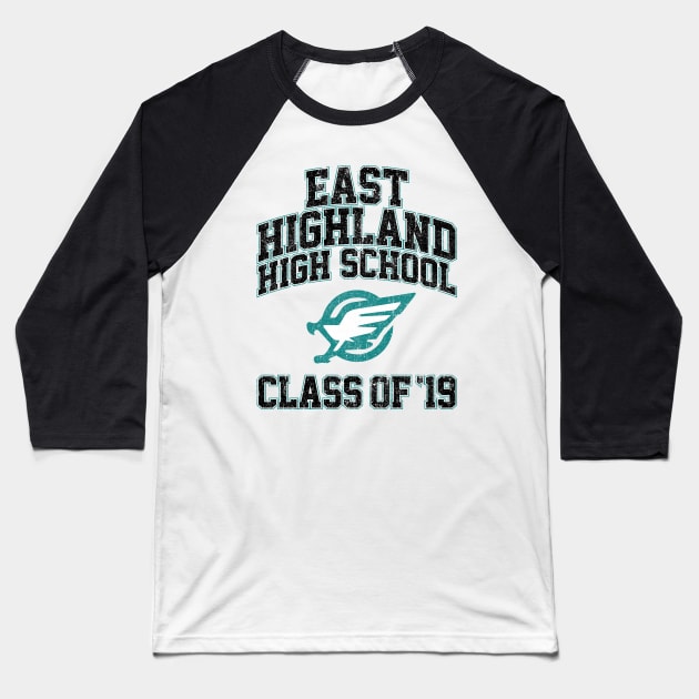 East Highland High School Class of 19 (Variant) Baseball T-Shirt by huckblade